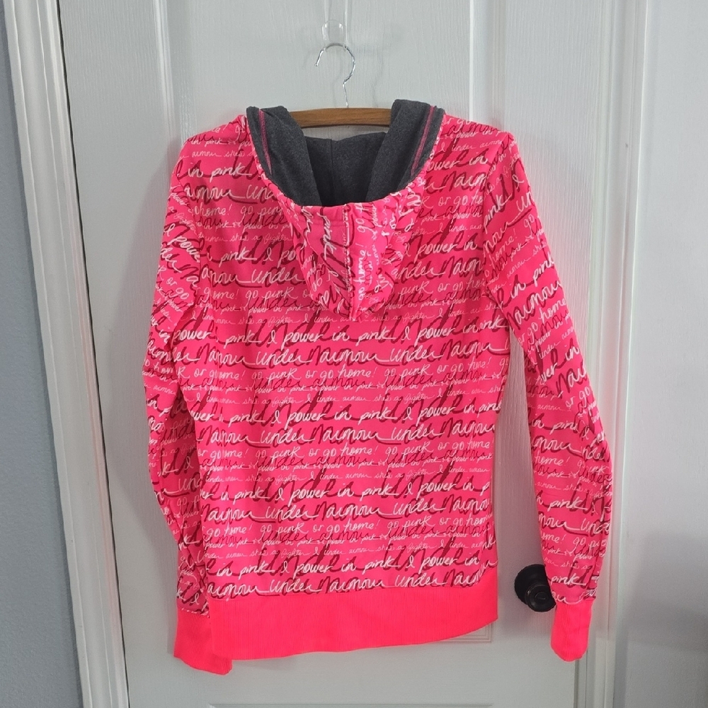 Under Armour Pink Script Print Pullover Sweater - image 8